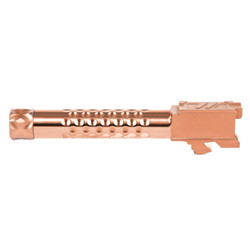 ZEV Optimized Match Barrel For Glock 19, Gen1-5, 1/2x28 Threading, Bronze - Pointing Left